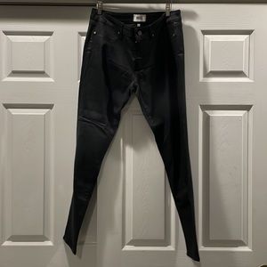 Paige jeans shiny coated black denim jeans
